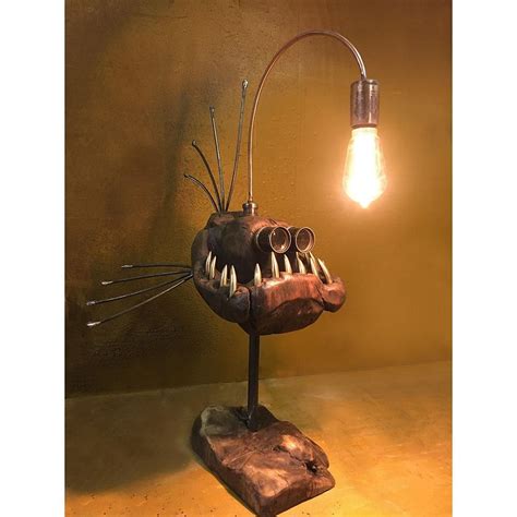 Nik Burns Sculptor Angler Fish Lamps Lamparas Artesanales