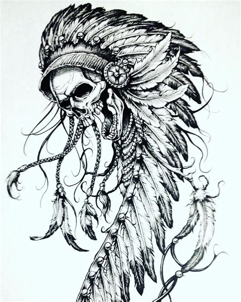 No Automatic Alt Text Available Skull Tattoos Indian Skull Tattoos Indian Headdress Tattoo