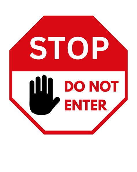 No Entry Sign Printable Pdf