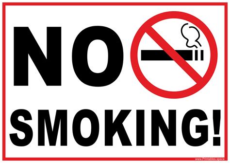 5 Free No Smoking Signs Printable Templates