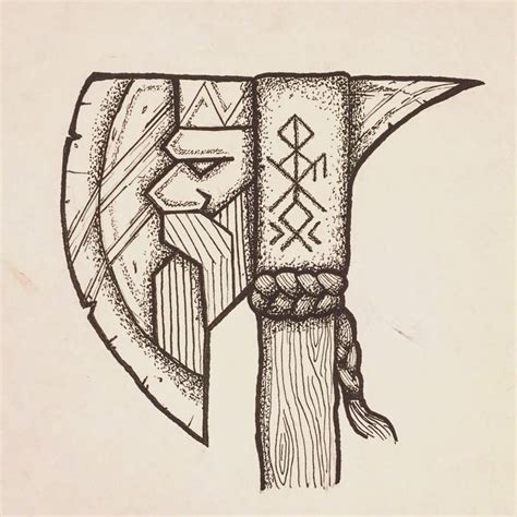 Norse Viking Axe Drawing B Squeda De Google Tatuajes Vikingos