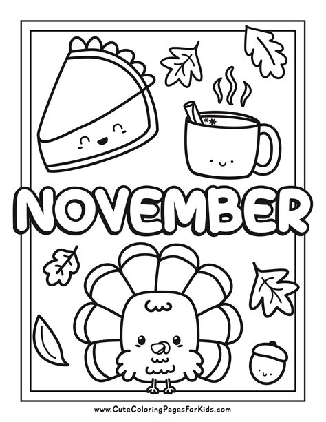 November Coloring Page Printable