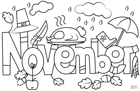 November Printable Coloring Page Free Printable Coloring Pages