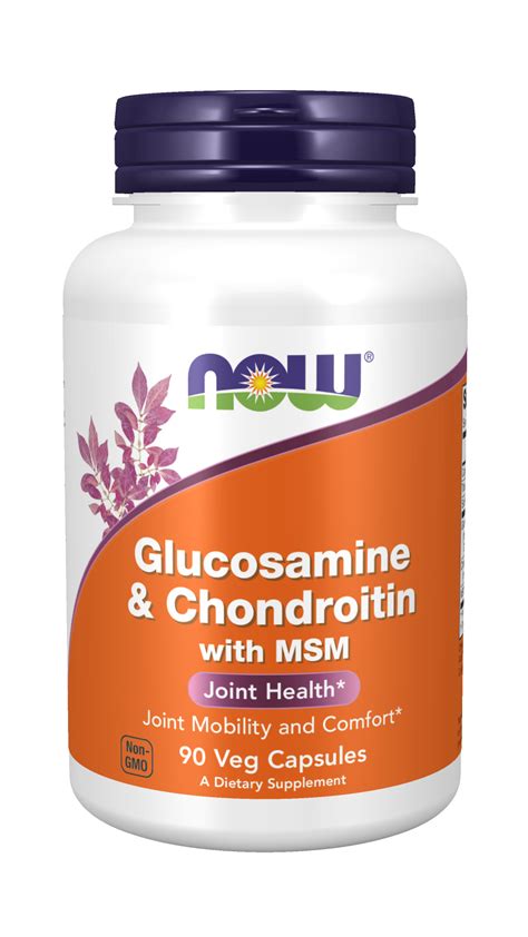 Now Supplements Glucosamine Amp Chondroitin With Msm Joint Health Mobility And Comfort 90 Veg