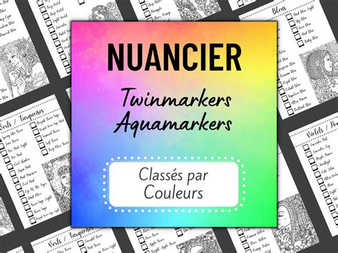 Nuancier D Cotime Aquamarkers Twinmarkers Class Par Etsy France