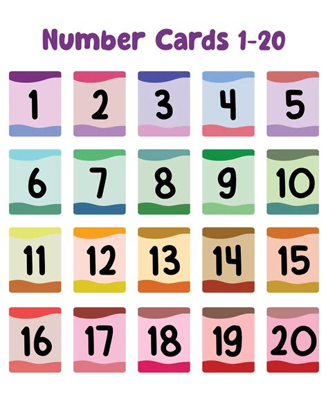 Free Printable Numbers 1-20 Chart for Kids