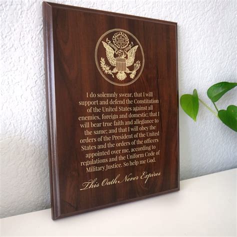 Oath Of Enlistment Military Plaque Patriotic American Decor For Us Military Armed Forces