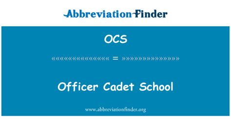 Ocs Definition Officer Cadet School Abbreviation Finder