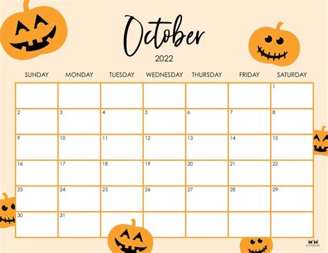 October 2023 Free Printable Calendar Template