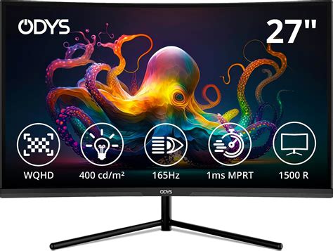 Odys Q27 Pro 69Cm Wqhd Curved Office Amp Gaming Monitor Amazon De Computer Amp Zubeh R