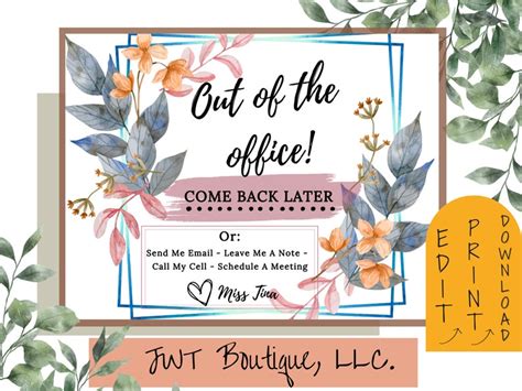 Office Sign For Wall Out Of Office Sign Template Printable Office