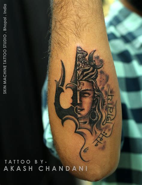 Om Namah Shivay Tattoo By Akash Chandani At Skin Machine Tattoo