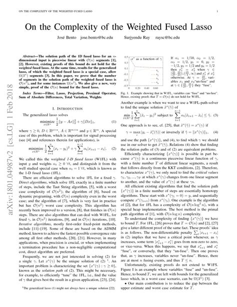 On The Complexity Of The Weighted Fussed Lasso Deepai