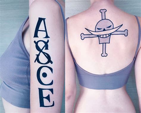 One Piece Ace Tattoo Back