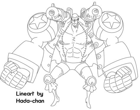 One Piece Film Z Franky Lineart By Hada Chan One Piece Drawing One Piece Manga Black And