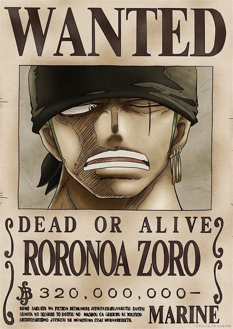 One Piece Wanted Posters New World Zoro