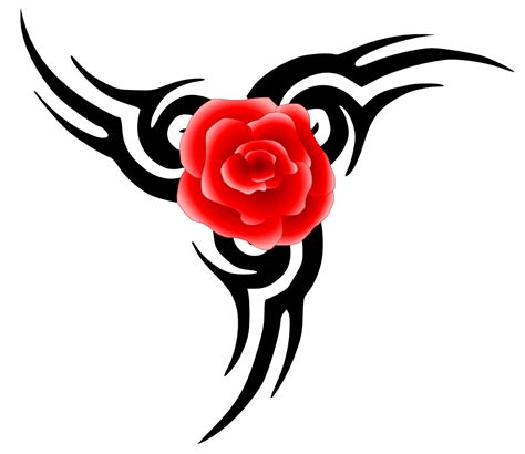 Onlinelabels Clip Art Tribal Tattoo With Rose