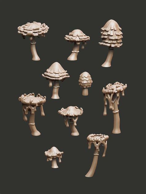 Oozing Mushrooms Digital Stl Pack Epic Basing