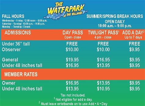 Our Ticket Prices