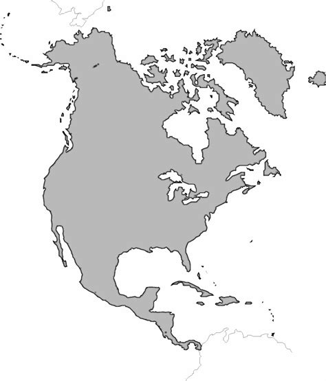 Outline Map Of North America