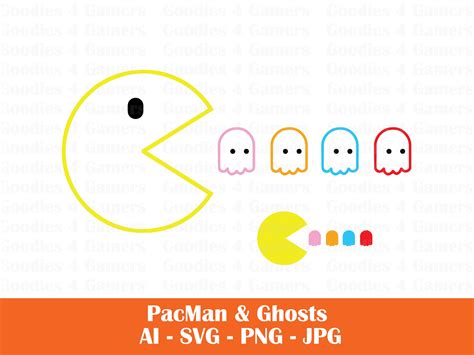 Pac Man Digital File Svg Pacman Logo Svg 80S Game Svg