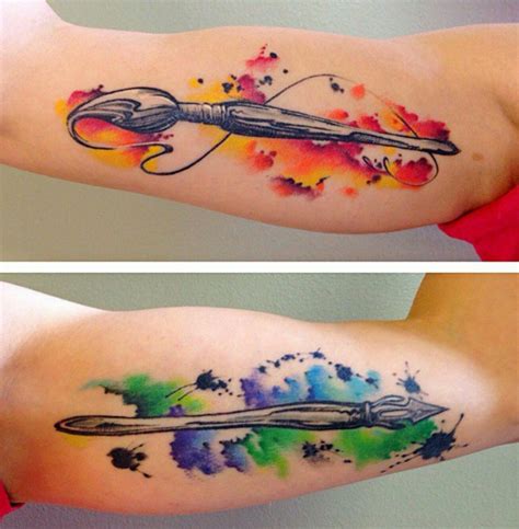 Paint Brush Tattoo Designs Inspiration and Ideas