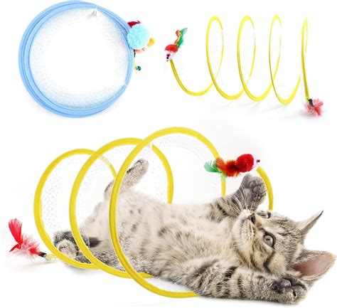 Pakesi 2 Pcs Folded Cat Tunnel Toy Cat Toy Tunnel For Indoor Cats Decompression Interactive Cat