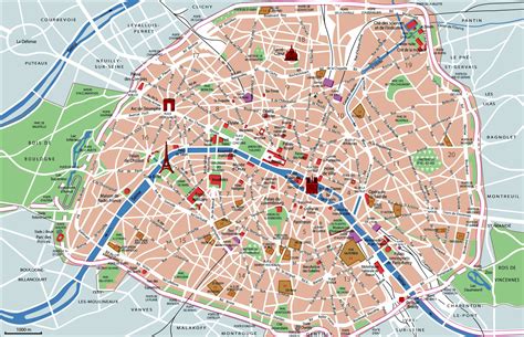 Paris Party Print Maps Of Paris Paris Tourist Attractions Tourist Sites Travel Maps Paris