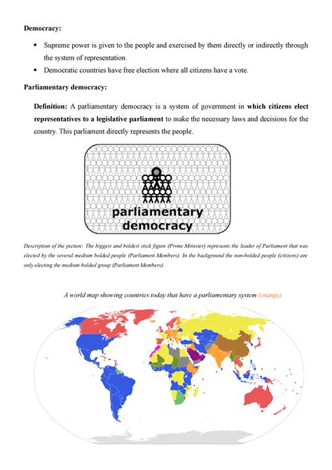 Parliamentary Democracy Democracy Supreme Power Is Given To The People And Exercised By Them