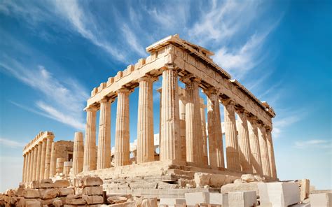 Parthenon Temple On Acropolis Of Athens Greece Was One Of The Seven