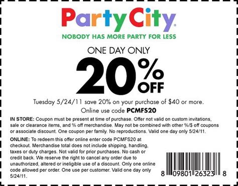 Party City Printable Coupons Valid This Weekend Al Com