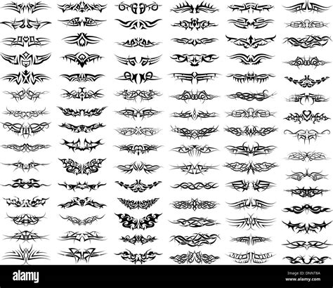 Patterns Of Tribal Tattoo Set Fully Editable Eps 8 Vector Illustration Tattoo Tribal Abstract