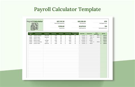 Payroll Calculator Template Download In Excel Google Sheets