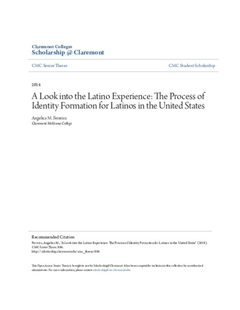 Pdf A Look Into The Latino Experience The Process Of Identity