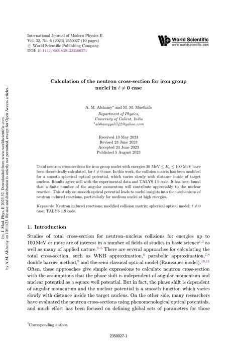 Pdf Calculation Of The Neutron Cross Section For Iron Group Nuclei In