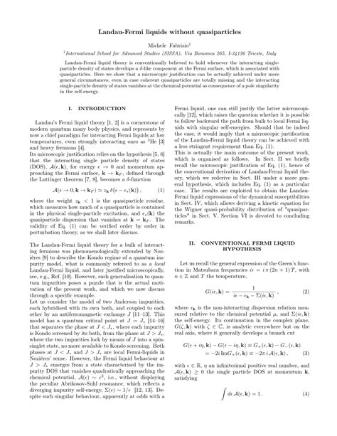 Pdf Landau Fermi Liquids Without Quasiparticles