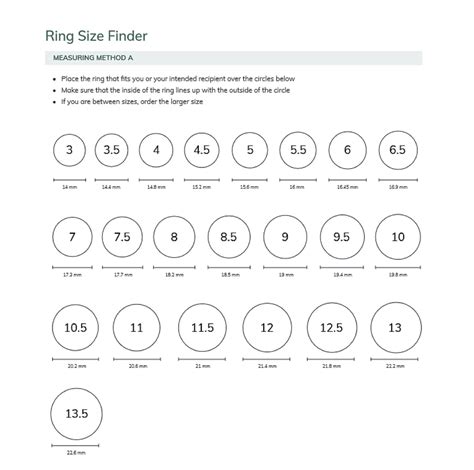 Pdf Printable Free Printable Ring Sizer Chart Gugllanguage