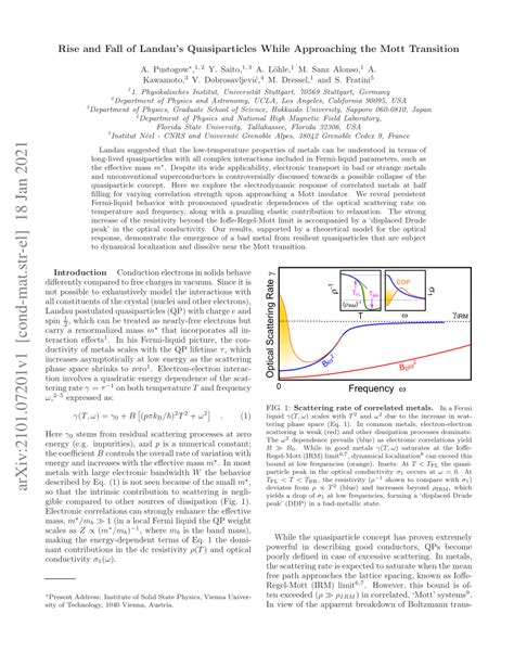 Pdf Rise And Fall Of Landau S Quasiparticles While Approaching The