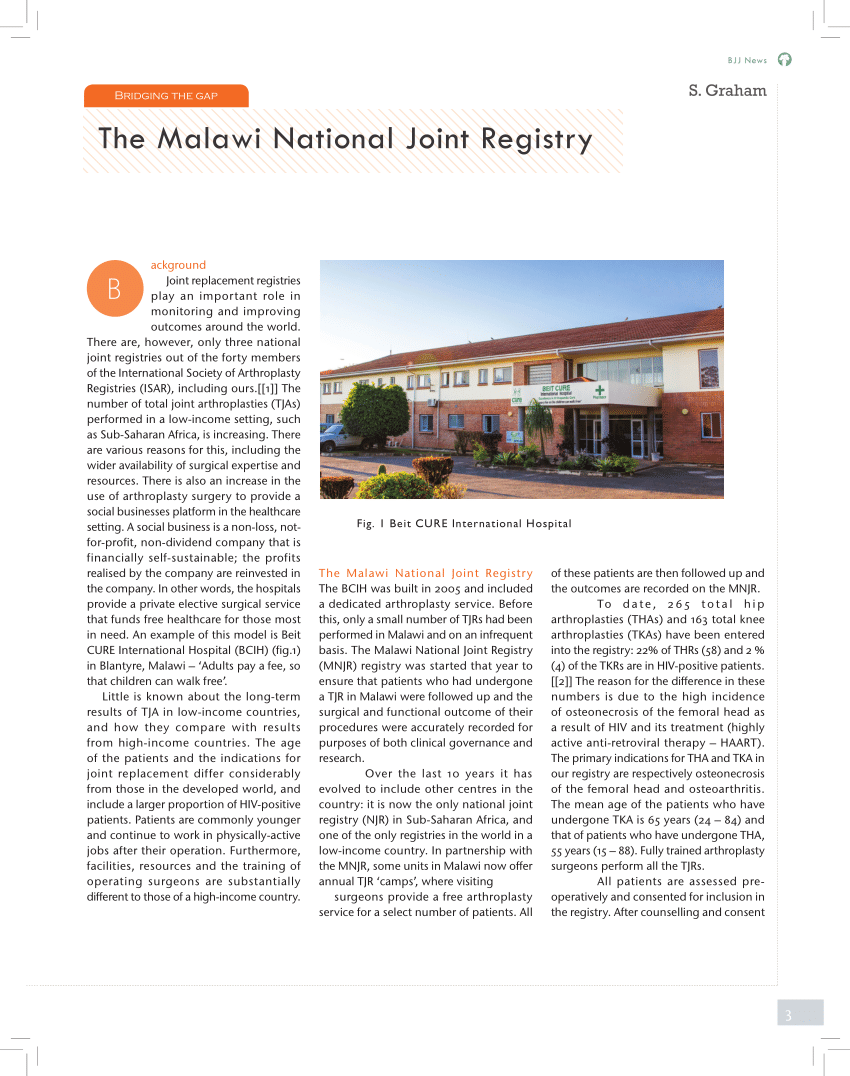 Pdf The Malawi National Joint Registry