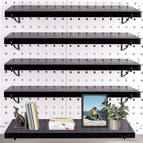 Pegboard Shelf Brackets Kit 4 Pack Wooden Pegboard Shelves With Metal