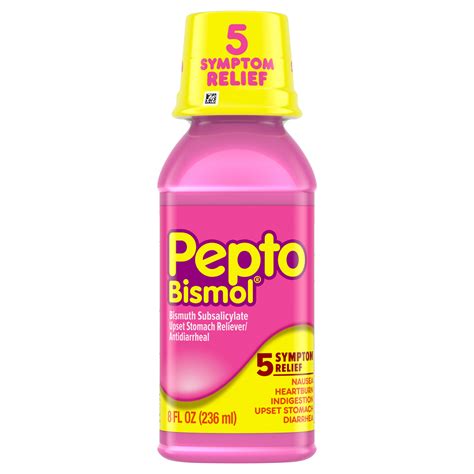 Pepto Bismol Liquid For Nausea Heartburn Indigestion Upset Stomach And Diarrhea Relief