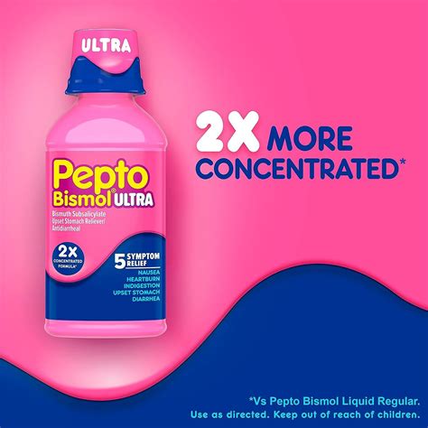 Pepto Bismol Liquid Ultra For Nausea Heartburn Indigestion Upset