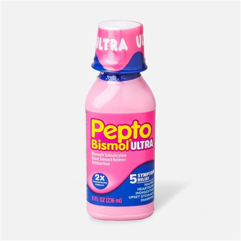 Pepto Bismol Ultra 5 Symptom Stomach Relief Liquid Original 12 Oz