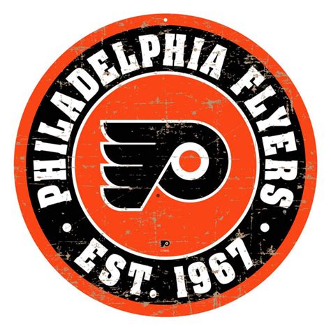 Philadelphia Flyers 22 Round Pvc Distressed Logo Wall Sign Hockey