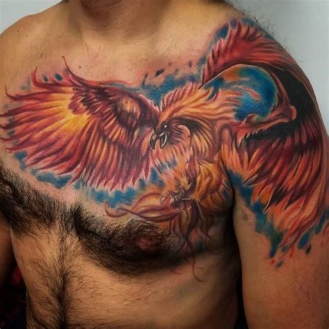 Phoenix Chest Tattoo Artist Mami Evren Tattoo Studio Phoenix Tattoo