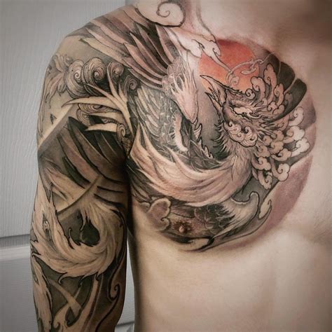 Phoenix Tattoo Chest Piece Japanese Tattoo