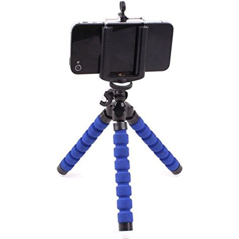 Phone Tripod Flexible Tripod Phone Holder Mount Mobile Phones Cameras Gadgets Blue Click