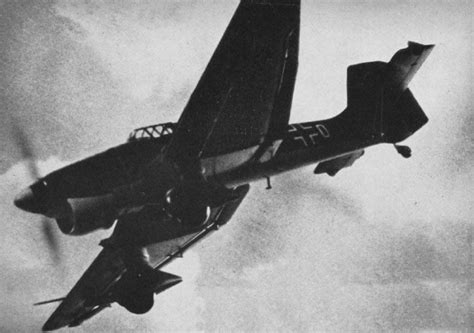 Photo German Ju 87B Stuka Dive Bomber In Flight Circa 1940 As Seen