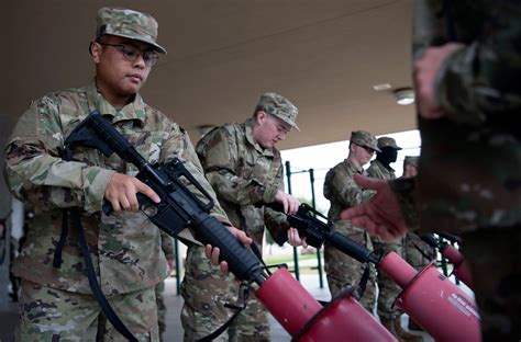 Photos Basic Military Trainees Learn Weapons Operations Air