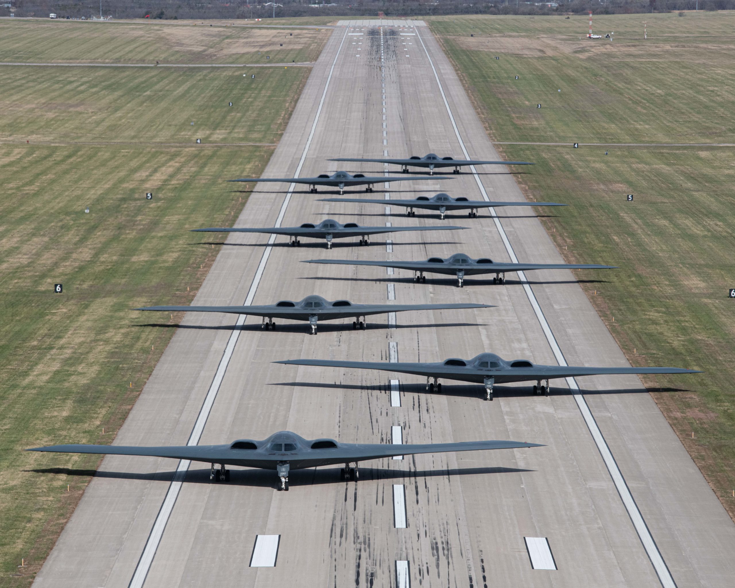 Photos Eight B 2S Gather For Rare Elephant Walk Of Stealth Bomber